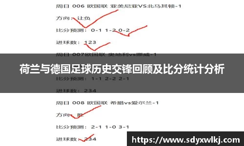 荷兰与德国足球历史交锋回顾及比分统计分析